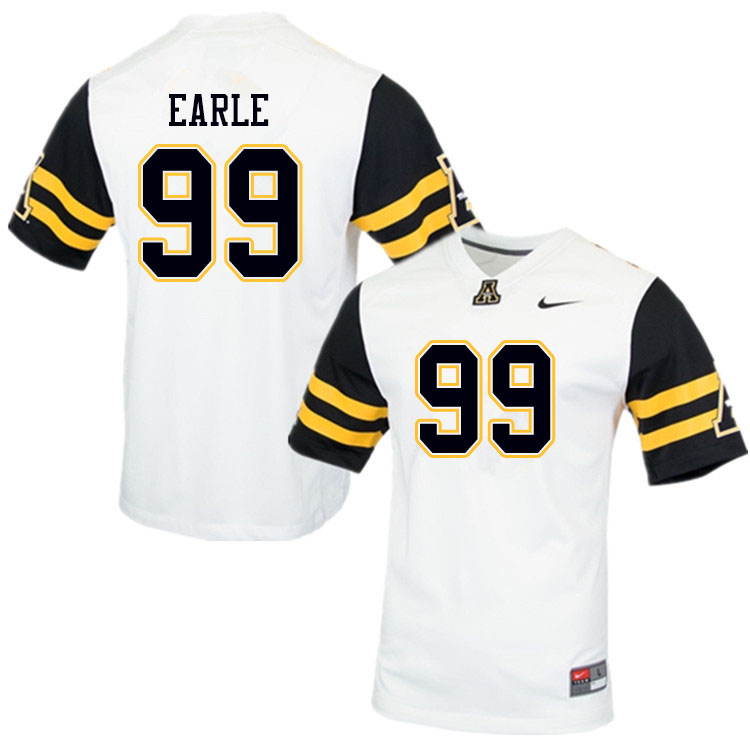 Men #99 Jordon Earle Appalachian State Mountaineers College Football Jerseys Sale-White